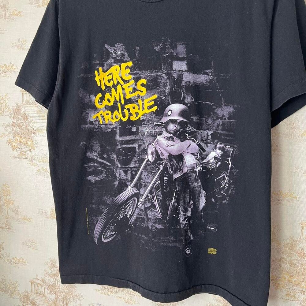 Vtg 90s 1993 Bad Company Here Comes Trouble Tour Rock Biker T-Shirt L - Picture 2 of 8